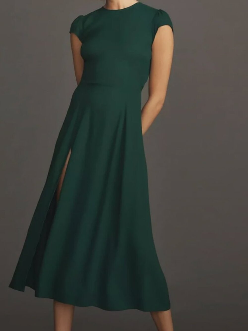 Reformation 'Gavin' Midi Dress / Emerald / Sz 2 - Picture 16 of 16